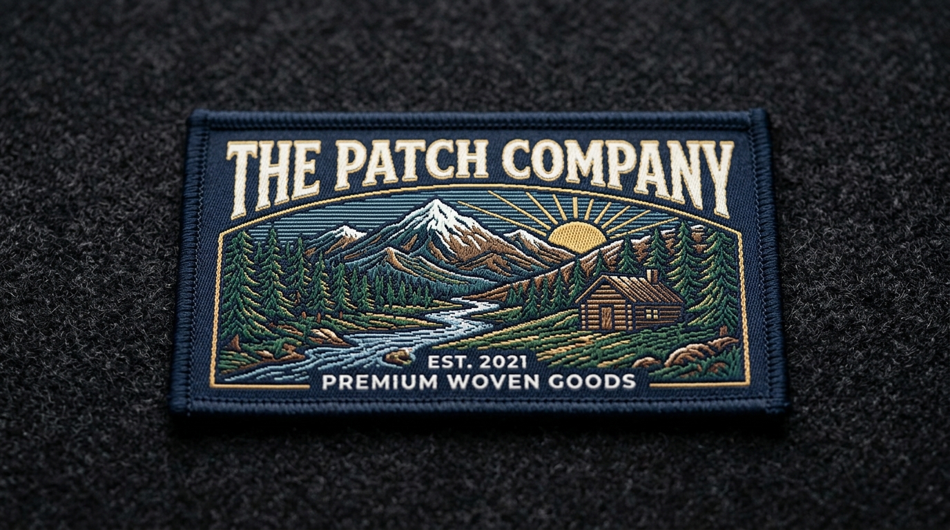 Detailed woven landscape logo patch