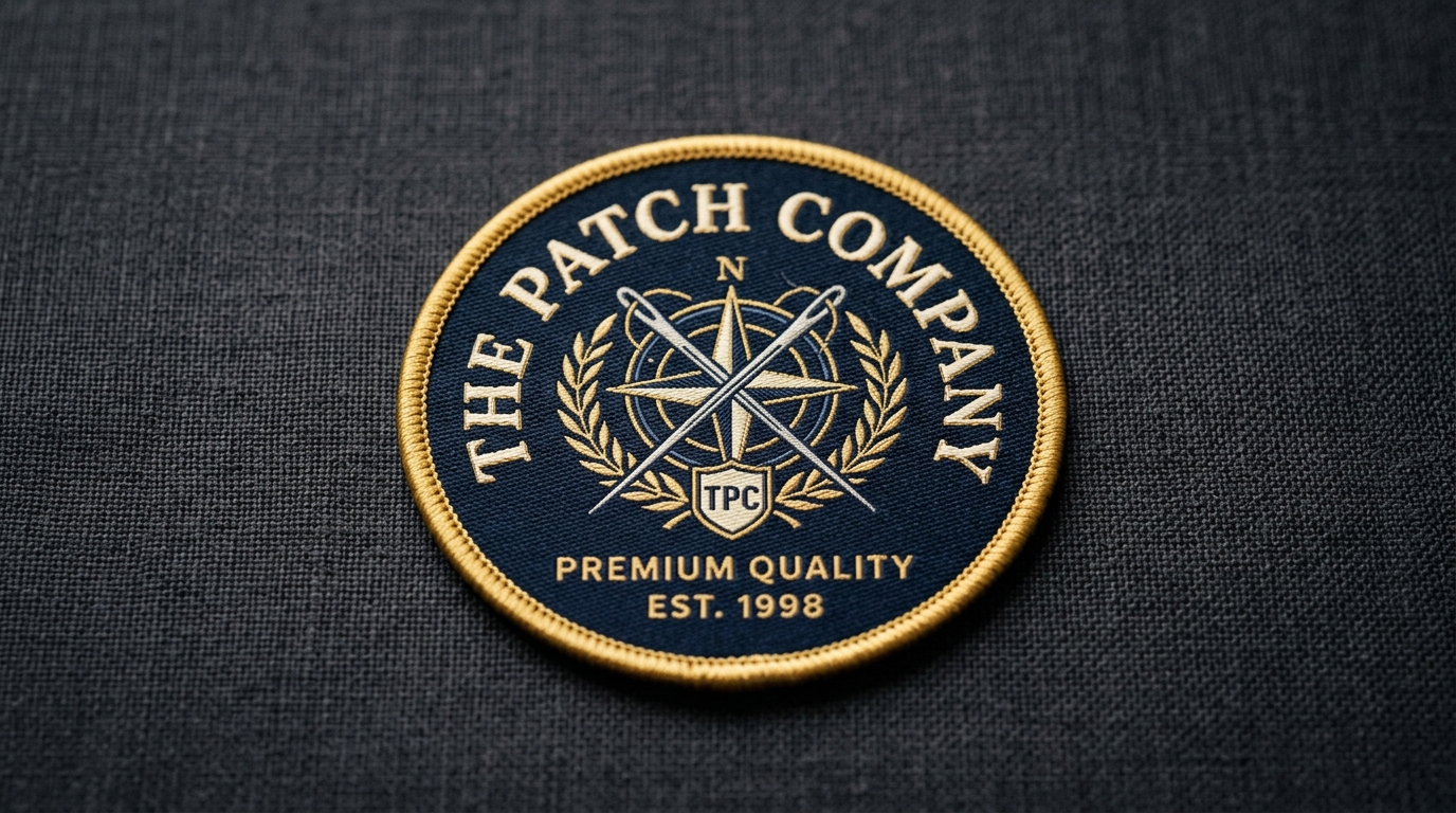 Fine woven patch displayed on a dark background